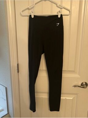 Gymshark Black Athletic High-Waist Leggings with Logo Tab